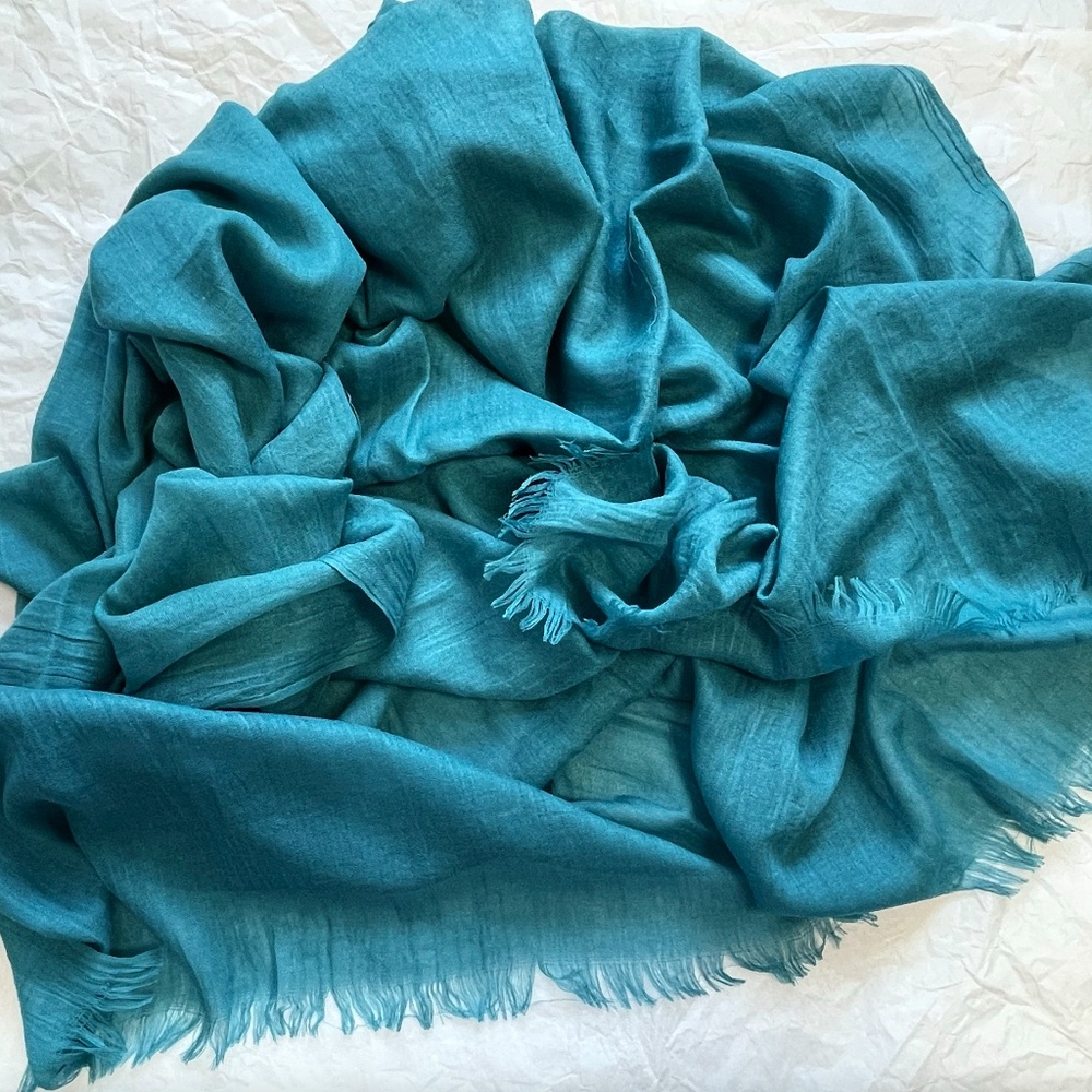 Scarf, Blue Scarf, Large Cotton Summer Shawl, Soft Wrap, Women Accessories